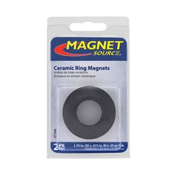 Magnet Source .225 in. L X 1.75 in. W Black Magnet Rings 2.1 lb. pull 2 pc