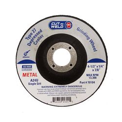 Spring Creek Products Cut-N-Weld 4.5 in. D X 7/8 in. X 1/4 in. thick Grinding Wheel 1 pk