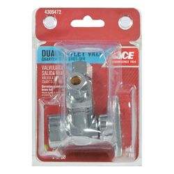 Ace 1/2 in. FIP in. X 1/4 in. Compression Brass Dual Shut-Off Valve
