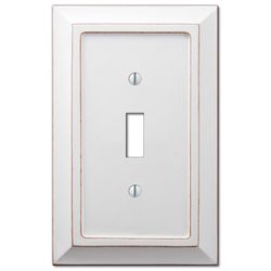 Amerelle Savannah White 1 gang Wood Toggle Wall Plate 1 pk