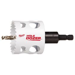 Milwaukee Hole Dozer 2-1/8 in. Bi-Metal 2.7 in. L X 1/4 in. D Hole Saw with Arbor and Pilot Bit Arbo