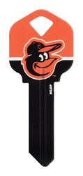 HILLMAN MLB Kwikset/66 KW1 House/Office Key Blank Single Black/Orange