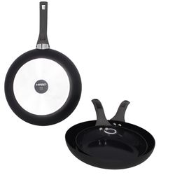 Imusa Mirro Ceramic Coated Aluminum Fry Pan Set 8/10/12 in. Black