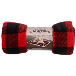 Carstens Inc Black/Red Sherpa Lumberjack Plaid Blanket 20 in. W X 30 in. L