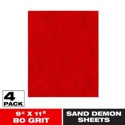 Diablo Sand Demon 9 in. L X 11 in. W 80 Grit Ceramic Blend Sanding Sheet 4 pk