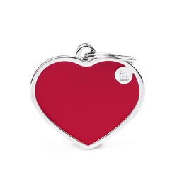 MyFamily Basic Handmade Red Heart Aluminum Dog Pet Tags Large