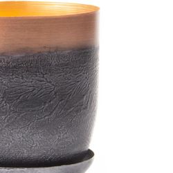 Chive Joe 5 in. D Metal Flower Pot White and Copper