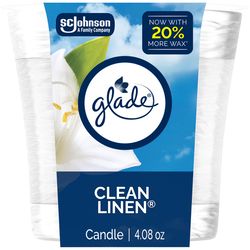 Glade Ivory Clean Linen Scent Air Freshener Candle 4.08 oz
