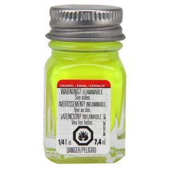 Testors Fluorescent Yellow Enamel Paint Interior 0.25 oz