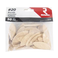 Richelieu Flat Wood Plate Joining Biscuits 2.25 in. L 50 pk Natural