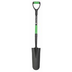 Hooyman 43.25 in. Carbon Steel Round Digging Shovel Fiberglass Handle