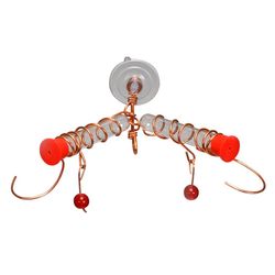 Songbird Essentials Hummingbird Copper/Glass Window Bird Feeder 2 ports