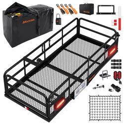 Mockins 66x30x14 XL High Rail Hitch Carrier Set w/ Lights Hitch Cargo Carrier Set 1 pk