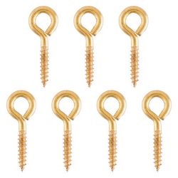 Ace 3/32 in. D X 13/16 in. L Polished Brass Screw Eye 7 lb. cap. 7 pk