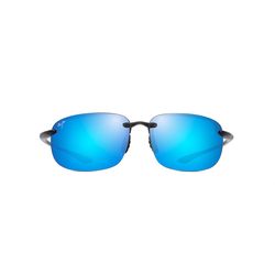 Maui Jim Hookipa Xlarge Sunglasses Unisex Translucent Gray Frame Blue Hawaii Lens Polarized