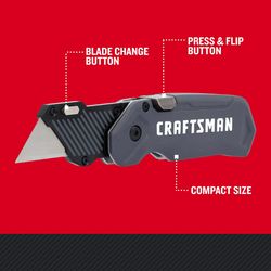 CRAFTSMAN Folding Compact Utility Knife Gray 1 pc