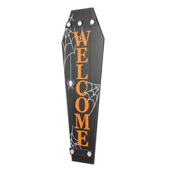 Glitzhome 42 in. Welcome Coffin Porch Halloween Decor