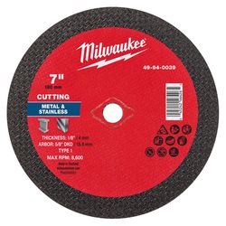 Milwaukee 7 in. D X 5/8 in. X 1/8 in. thick Metal Cut-Off Wheel 1 pc