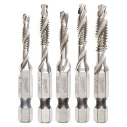 Milwaukee Shockwave Assorted Metal Drill and Tap Set Hex Shank 5 pc