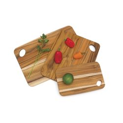 Lipper International 13.75 in. L X 9.5 in. W Teak Wood Cutting Board Set