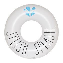 CocoNut Float Rae Dunn White Vinyl Inflatable Splish Splash Pool Float Tube