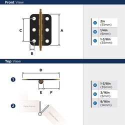 Amerock 1-3/8 in. W X 2-11/16 in. L Antique Brass Steel Decorative Hinge 2 pk