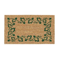 DeCoir 27 in. W X 16 in. L Tan/Green Ivy Border Coir Door Mat