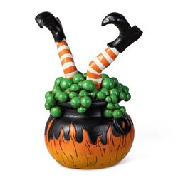 Glitzhome 9 in. Witch Legs in Cauldron Halloween Decor