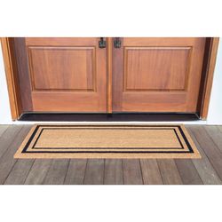 Americo Home 60 in. W X 24 in. L Black/Tan Classic Border Coir Door Mat