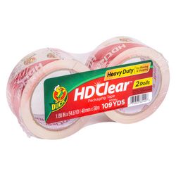 Duck HD Clear 1.88 in. W X 54.6 yd L Heavy Duty Packaging Tape 2 pk