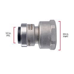 QuickFitting FNPT Stainless Steel Reducing Adapter