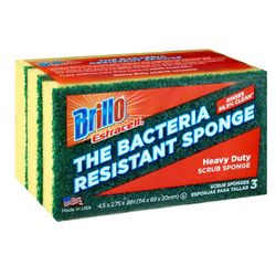 Brillo Estracell Heavy Duty Antibacterial Scrubber Sponge For Kitchen 4.9 in. L 3 pc