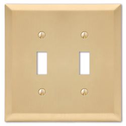 Amerelle Century Satin Brass 2 gang Stamped Steel Toggle Wall Plate 1 pk