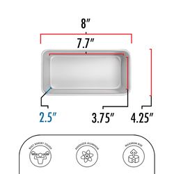 Fat Daddio's 4 in. W X 8 in. L Bread Pan Silver 1 pc