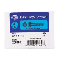 HILLMAN 3/4 in. D X 1-1/2 in. L Heat Treated Zinc Steel Hex Head Cap Screw 20 pk