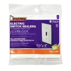 Frost King White 1 gang Plastic Toggle Wall Plate Sealers 6 pk