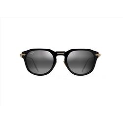 Maui Jim Alika Sunglasses Unisex Black with Gold Frame Neutral Gray Lens Polarized