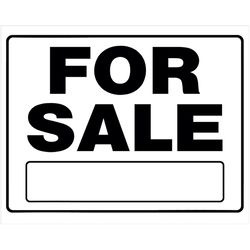 Hillman English White For Sale Sign 20 in. H X 24 in. W