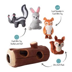 Pet Shop by Fringe Studio For Dog Assorted Plush Branch Out Dog Toy 1 pk