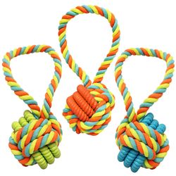 Chomper For Dog Assorted TPR Rings Ball with Coiled Dog Tug Toy Medium 1 pk