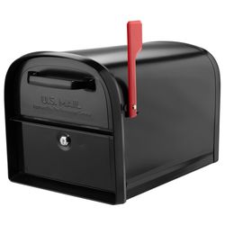 Architectural Mailboxes Oasis 360 Modern Galvanized Steel Post Mount Black Mailbox