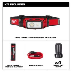 Milwaukee Redlithium 475 lm Black/Red LED Rechargeable Head Lamp