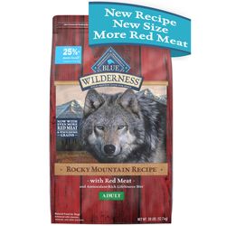 Blue Buffalo Wilderness Adult Rocky Mountain Red Meat Dry Dog Food Grain Free 28 lb