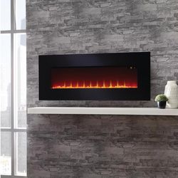 SUNHEAT 42 in. W 1000 sq ft Black Contemporary/Modern Infrared Fireplace