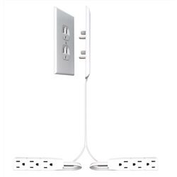 Sleek Socket 8 ft. L 6 outlets Power Strip White