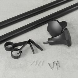 Umbra Sita Matte Black Curtain Rod 36 in. L X 72 in. L
