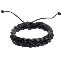 Mad Man Mens Oakland Black Bracelet Leather