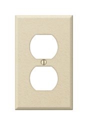 Amerelle Pro Wrinkle Ivory 1 gang Stamped Steel Duplex Wall Plate 1 pk