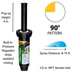 Rain Bird 4 in. H Quarter-Circle Pop-Up Spray Head