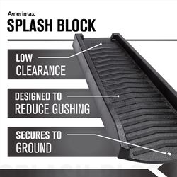 Amerimax 2 in. H X 11 in. W X 24 in. L Black Vinyl Splash Block